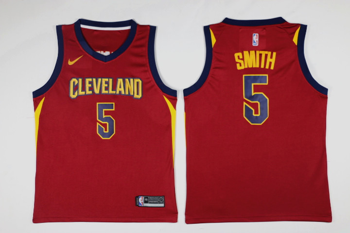 Men Cleveland Cavaliers #5 Smith Red Game Nike NBA Jerseys->->NBA Jersey